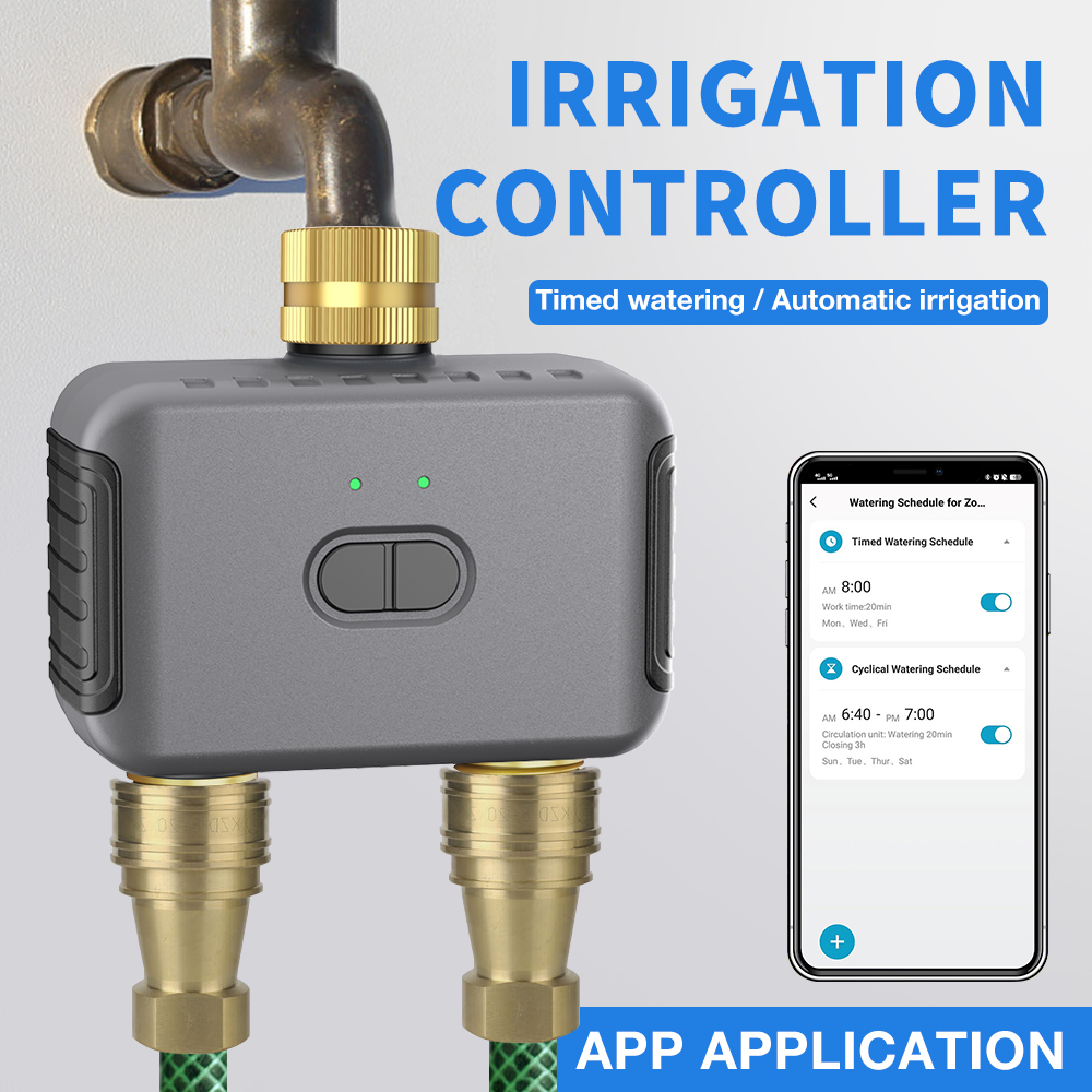 Smart Garden Irrigation System - Tuya 2 Zone Watering Timer Garden